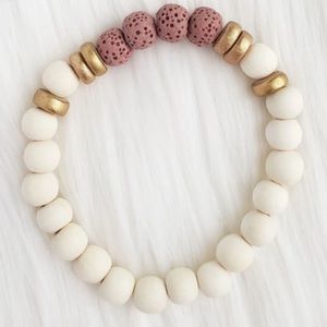 ✨NEW ✨Rose Pink Lava Stone Bracelet Essential Oils
